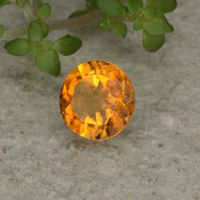 Clinohumite Naranja amarillo natural de 0.62 ct, Corte Redondo, VS-SI