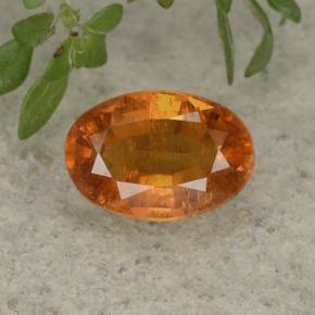 Clinohumita naranja natural de 1,14 ct, corte óvalo, VS-SI