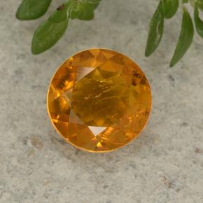 Clinohumite Naranja amarillo natural de 1.26 ct, Corte Redondo, VS-SI