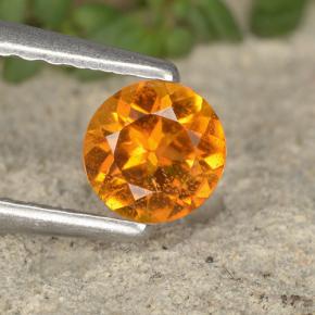 Clinohumite Naranja amarillo natural de 0.38 ct, Corte Redondo, VS-SI