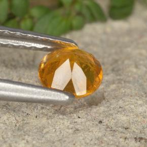 Clinohumite Naranja amarillo natural de 0.38 ct, Corte Redondo, VS-SI