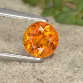 Clinohumita naranja natural de 0,49 ct, corte redondo, VS-SI