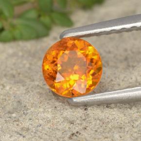 Clinohumita naranja natural de 0,49 ct, corte redondo, VS-SI