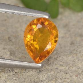 Clinohumite Naranja amarillo natural de 0.43 ct, En forma de pera, VS-SI