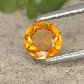 Clinohumita naranja natural de 0,34 ct, corte redondo, VS-SI