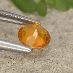 Clinohumita naranja natural de 0,34 ct, corte redondo, VS-SI