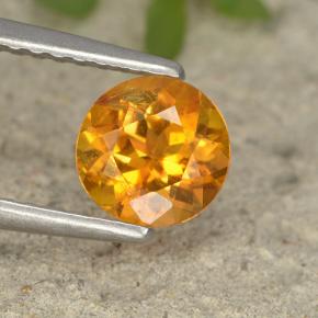 Clinohumite Naranja amarillo natural de 0.75 ct, Corte Redondo, VS-SI