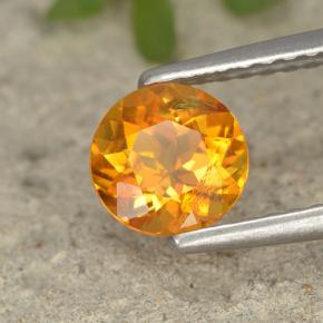 Clinohumite Naranja amarillo natural de 0.75 ct, Corte Redondo, VS-SI