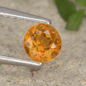 Clinohumita naranja natural de 0,46 ct, corte redondo, VS-SI