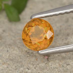 Clinohumita naranja natural de 0,46 ct, corte redondo, VS-SI