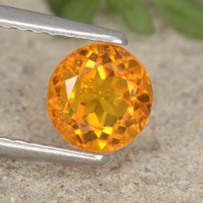 Clinohumita naranja natural de 0,94 ct, corte redondo, VS-SI
