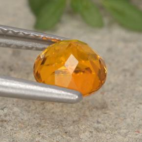 Clinohumita naranja natural de 0,94 ct, corte redondo, VS-SI