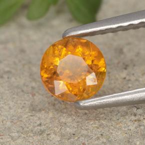 Clinohumite Naranja amarillo natural de 0.46 ct, Corte Redondo, VS-SI