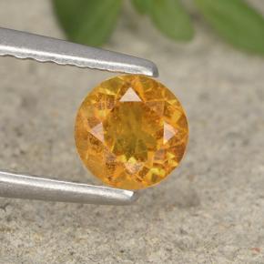 Clinohumite Naranja amarillo natural de 0.44 ct, Corte Redondo, VS-SI