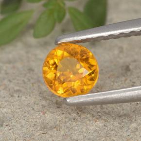 Clinohumite Naranja amarillo natural de 0.37 ct, Corte Redondo, VS-SI
