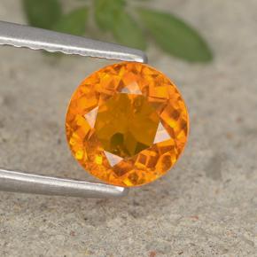 Clinohumita naranja natural de 0,95 ct, corte redondo, VS-SI