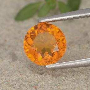 Clinohumita naranja natural de 0,95 ct, corte redondo, VS-SI