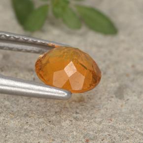 Clinohumita naranja natural de 0,95 ct, corte redondo, VS-SI
