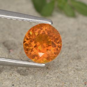 Clinohumita naranja natural de 0,93 ct, corte redondo, VS-SI