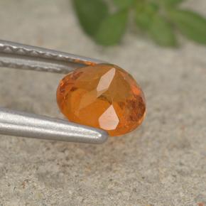 Clinohumita naranja natural de 0,93 ct, corte redondo, VS-SI