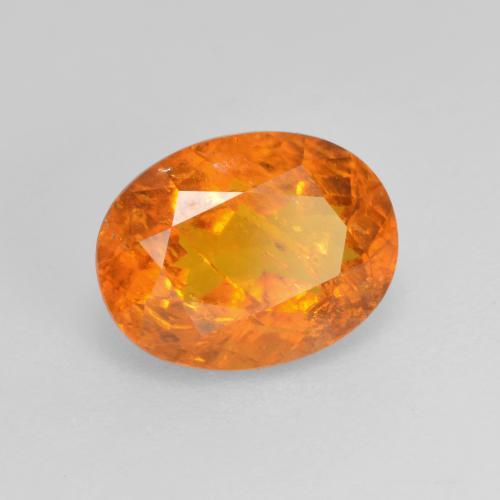 Clinohumite Ámbar naranja natural de 1.66 ct, Corte Óvalo, SI-I1