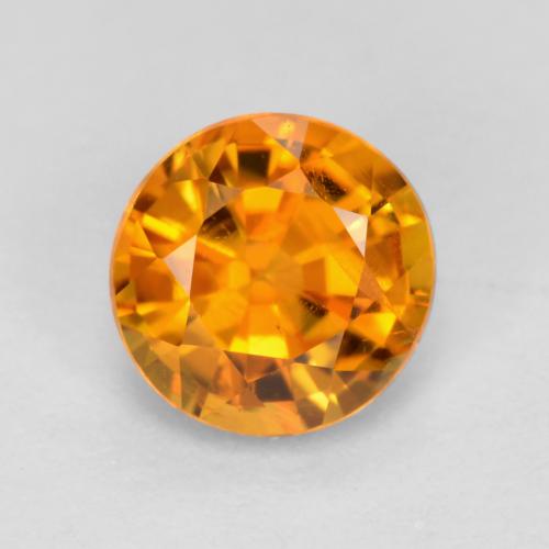Clinohumita naranja natural de 0,48 ct, corte redondo, VS
