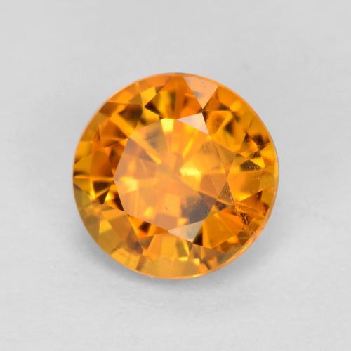 Clinohumita naranja natural de 0,48 ct, corte redondo, VS