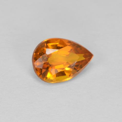 Clinohumita naranja oscuro natural de 0,80 ct, en forma de pera, VS-SI