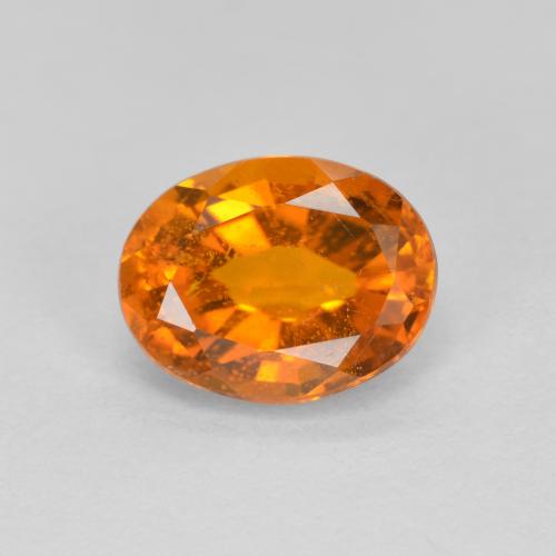 Clinohumita naranja natural de 1,38 ct, corte óvalo, VS-SI
