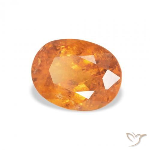 Clinohumite Naranja rojizo natural de 1.90 ct, Ovalada, SI-I1