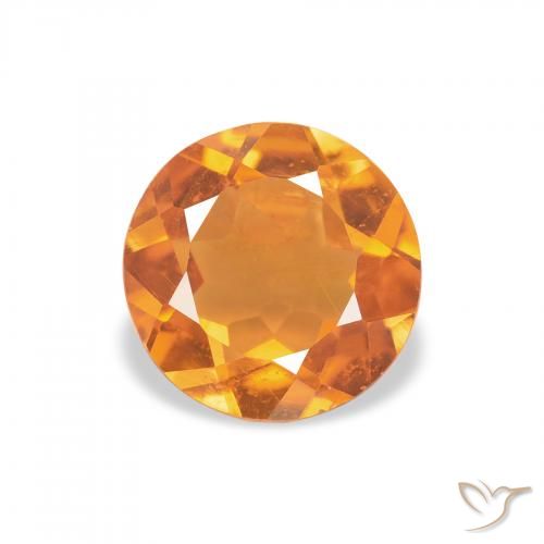 1.34ct Natural Naranja albaricoque Clinohumite, Redondo, VS-SI