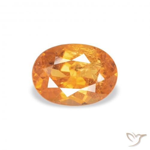 0.87ct Natural Naranja medio Clinohumite, Ovalada, SI