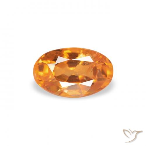 0.40ct Natural Ámbar naranja Clinohumite, Ovalada, SI