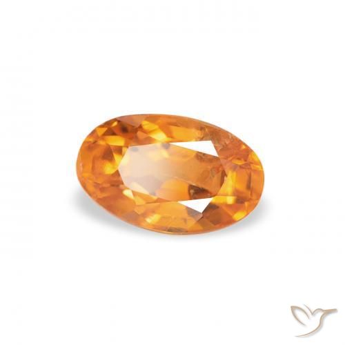 Clinohumite Ámbar naranja natural de 0.40 ct, Ovalada, SI