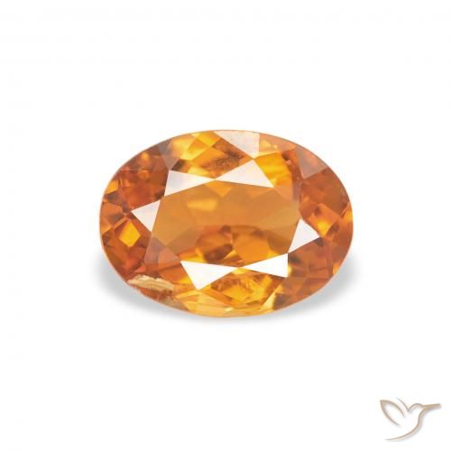 0.70ct Natural Naranja albaricoque Clinohumite, Ovalada, SI
