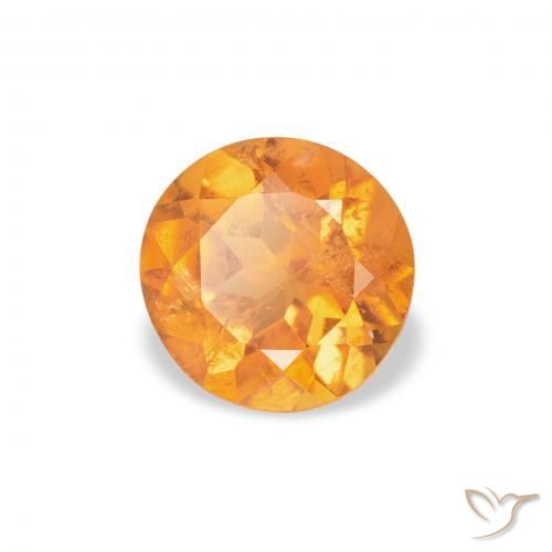 Clinohumite Naranja medio natural de 0.87 ct, Redondo, SI