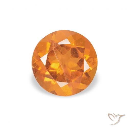 0.55ct Natural Ámbar naranja Clinohumite, Redondo, SI