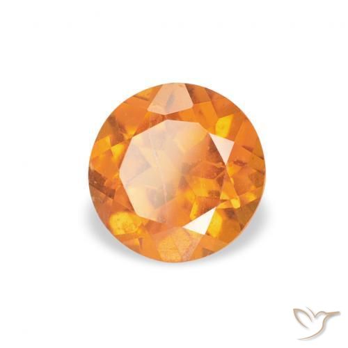 Clinohumite Ámbar naranja natural de 0.55 ct, Redondo, SI