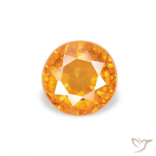 0.48ct Natural Ámbar naranja Clinohumite, Redondo, SI