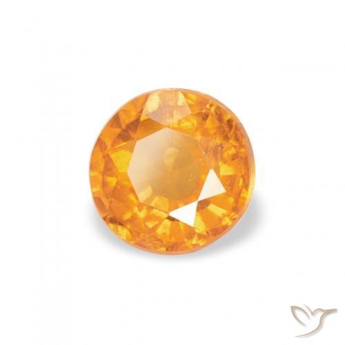 Clinohumite Ámbar naranja natural de 0.48 ct, Redondo, SI
