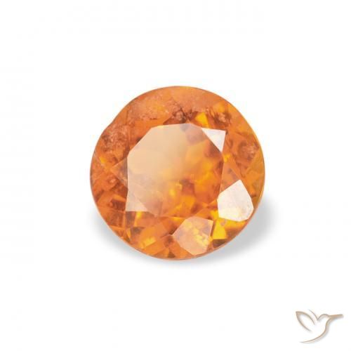 Clinohumite Naranja rojizo natural de 0.43 ct, Redondo, SI