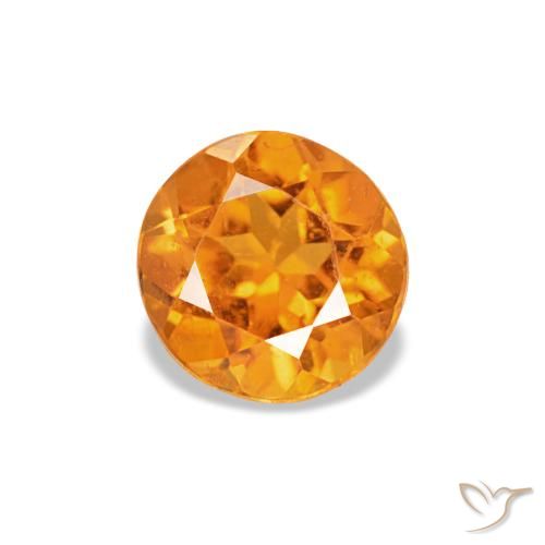 Clinohumita naranja natural de 0,28 ct, corte redondo, VS-SI