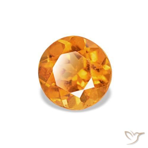 Clinohumita naranja natural de 0,28 ct, corte redondo, VS-SI