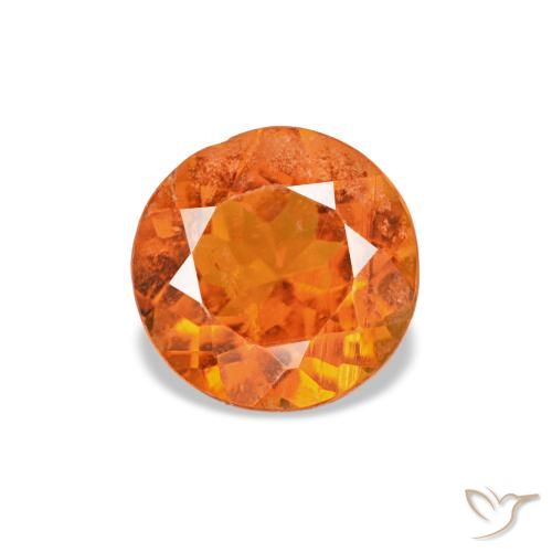 Clinohumita naranja de 0,43 ct, redondo, SI