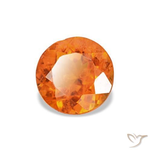 Clinohumita naranja natural de 0,43 ct, corte redondo, SI