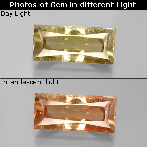 Diasporo con cambio de color  natural de 3,79 ct, baguette, VS-SI