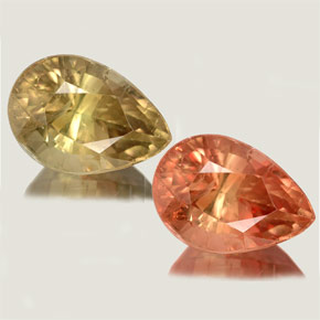 Diasporo con cambio de color  natural de 4,37 ct, en forma de pera, SI