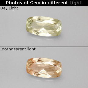 Diasporo con cambio de color  natural de 1,49 ct, corte cojín, VS-SI