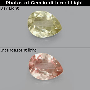 Diasporo con cambio de color  natural de 0,51 ct, en forma de pera, VS
