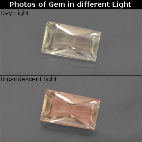 Diasporo con cambio de color  natural de 0,97 ct, baguette, VVS-VS